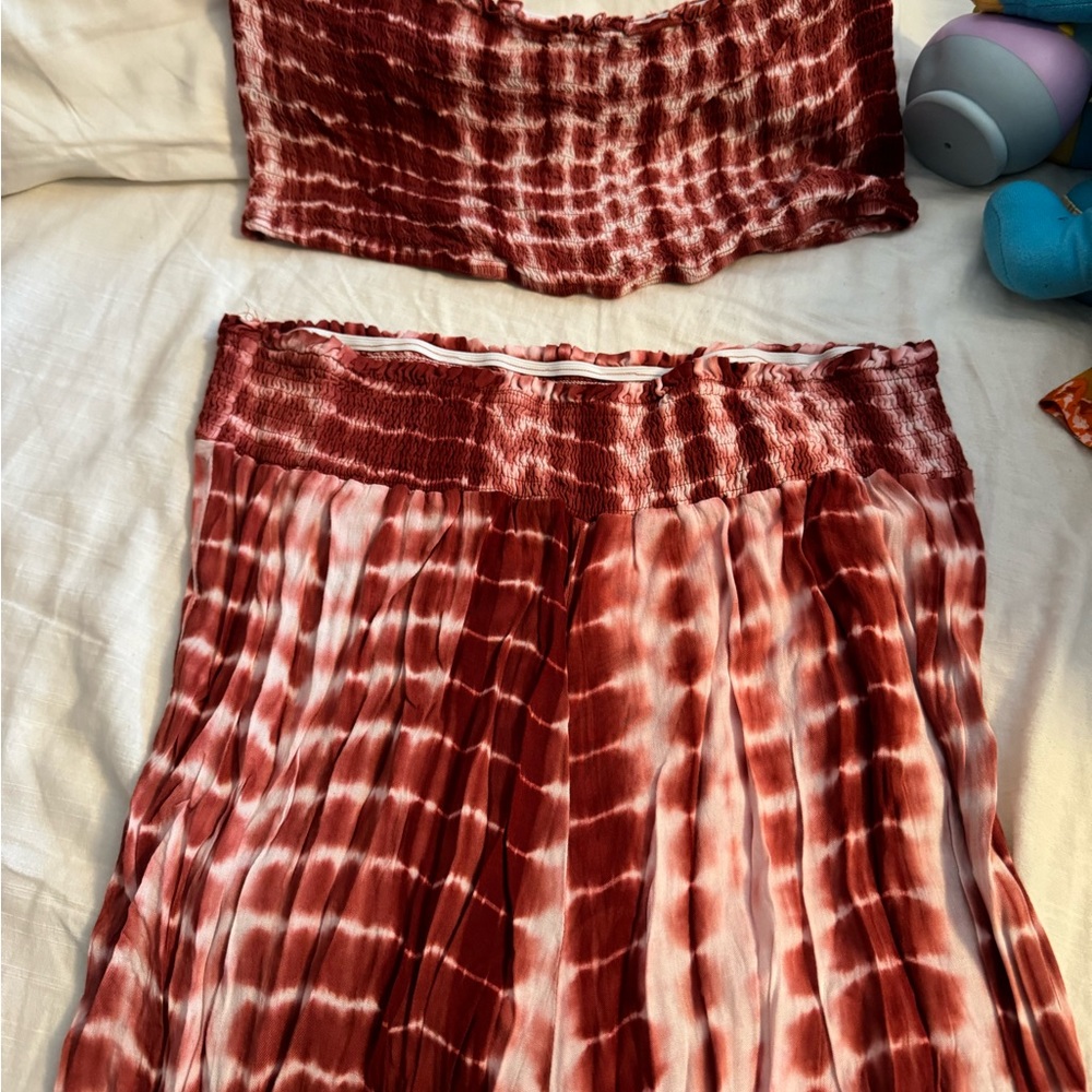 Tye die wide leg pants set